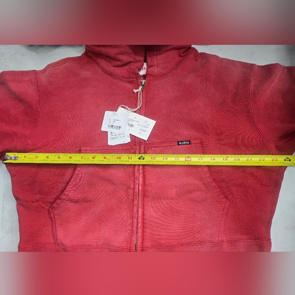 Retail Price $514.80 NEW Woman's KAMIYA KMY-ROSE DISTRESSED ZIP HOODIE XL Red - Picture 5 of 7